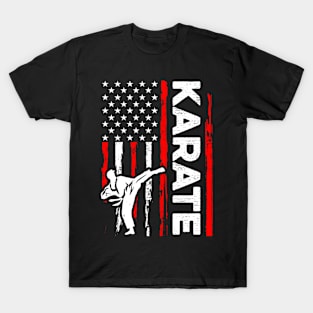 Usa American Flag Karate T-Shirt